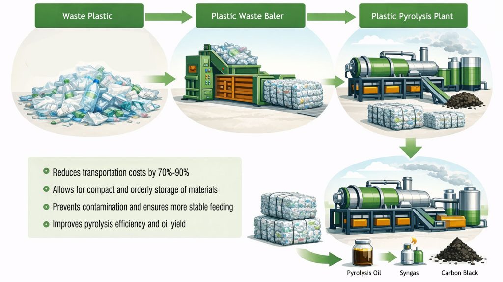 Plastic Waste Baler for Pyrolysis Project